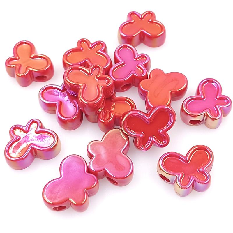 High Quality Acrylic Necklace Handmade Materials Jewelry Accessories DIY UV Dazzle Butterfly Loose Beads 5Pcs Fashion Bracelet