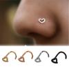 1pc 20G Heart Nose Studs Hooks Nose Piercings Nazir for Women Men Black Color Bend Nose Rings Jewelry Nose Studs Piercing Oreja