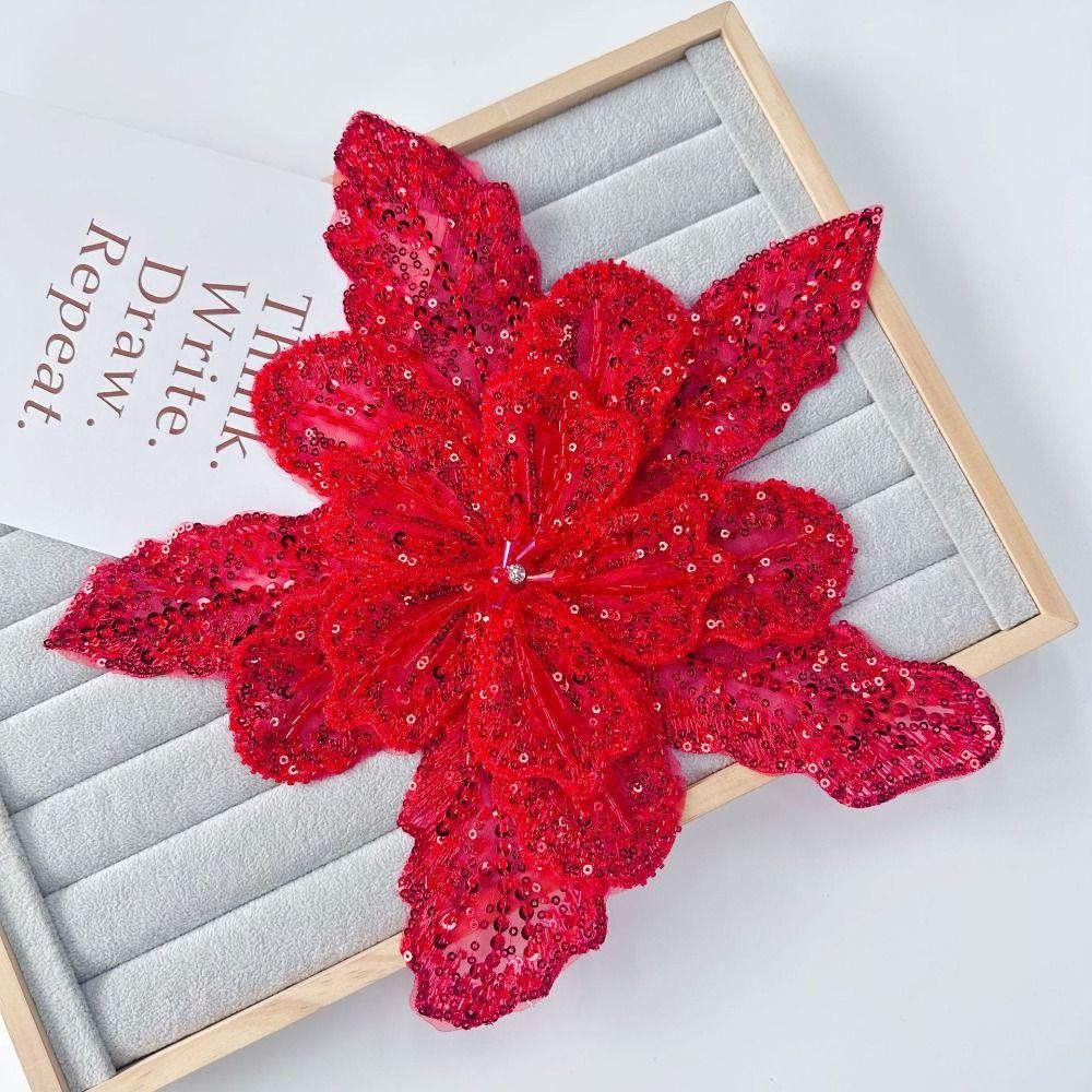 Блестящий Цветок Многослойные Аппликации Брошь для Одежды Аппликация для Одежды Нашивки для Одежды Женщины