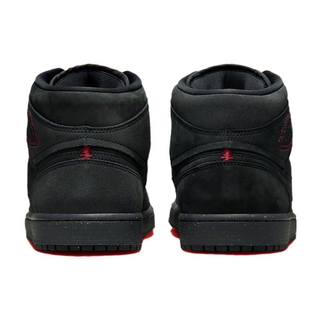 Air Jordan 1 Mid SE Craft Dark Smoke Red Мужские кроссовки черные темно-дымчато-серые Varsity-Red FD8634-001