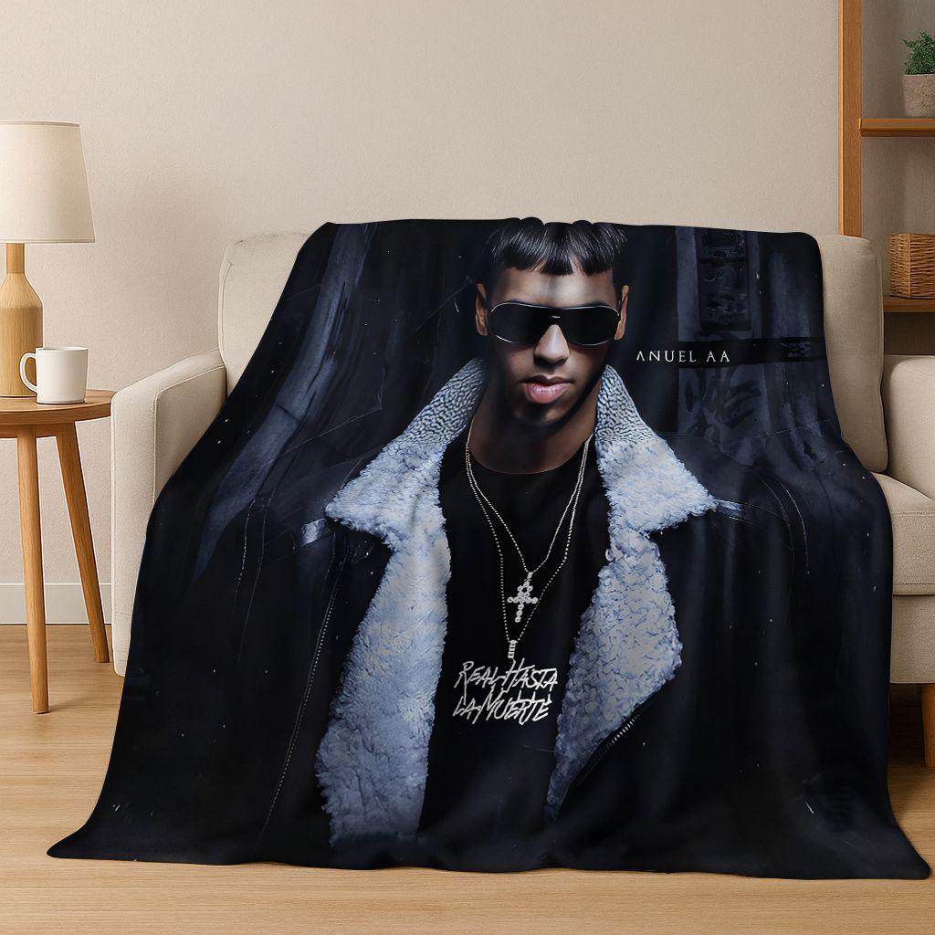 26 Style Anuel AA  Hip Hop Rapper Singer Flannel Blanket,Warm and Cozy Soft Throw Blanket for Home Bedroom Bed Sofa Cover Kid