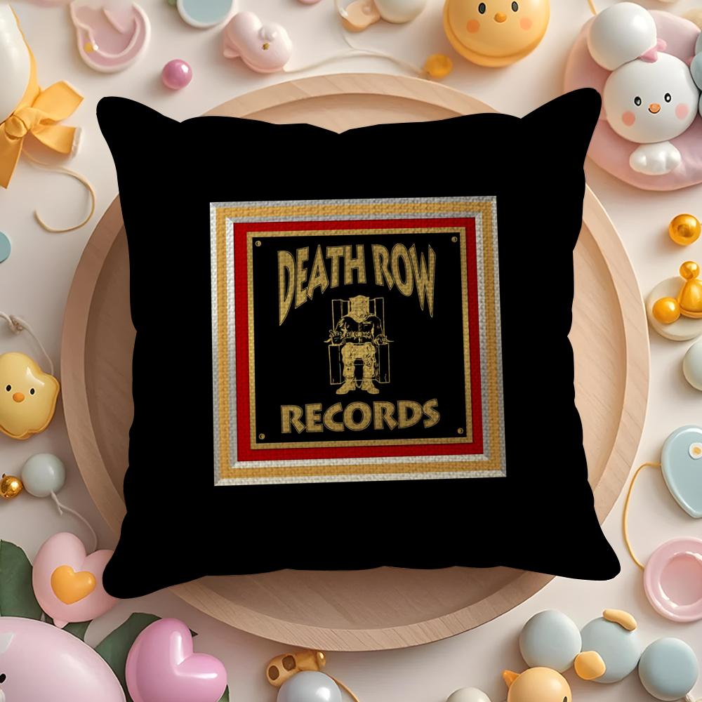 D-Death Row Records Наволочка Лен Органическая Ткань Двусторонняя Печать Дышащая Наволочка Диван Домашний Декор Подарок