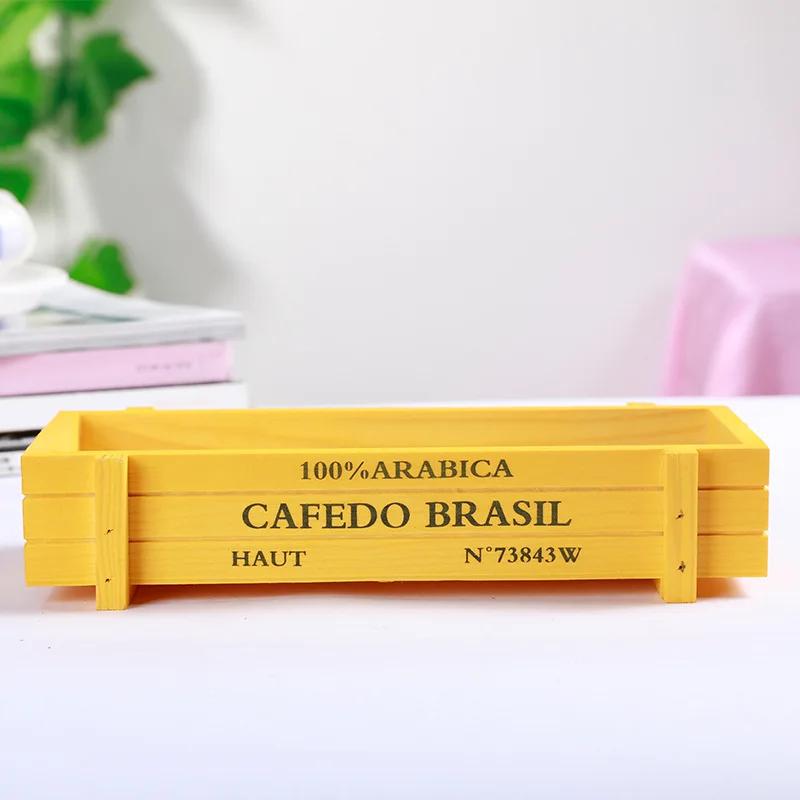 Винтажный деревянный ящик для растений Садовый двор Микроландшафт Цветочный контейнер для суккулентов Растительный горшок Горшки De Jardin Садовые аксессуары