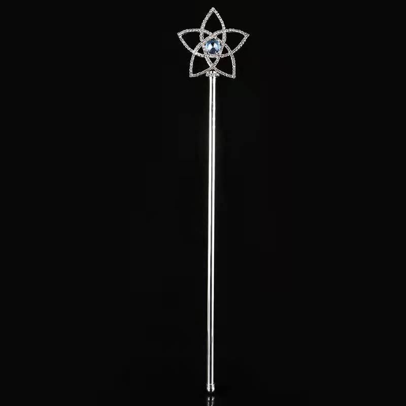 Goddess Beauty Crown Scepter: Rhinestone Star Fairy Wand Prop