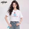 Женская футболка MJ STYLE из чистого хлопка с круглым вырезом и коротким рукавом