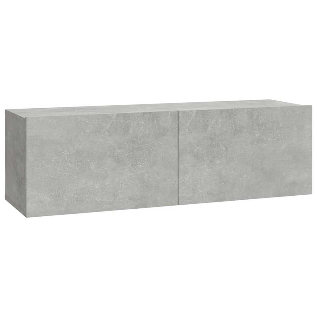 TV Wall Cabinets 2 pcs Concrete Grey 100 x 30 x 30 cm Particleboard