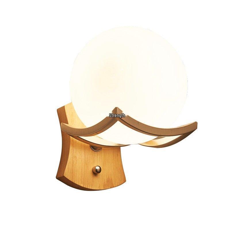 Modern Minimalist Wooden Wall Lamp for Bedroom and Aisle (Chinese and European Style)