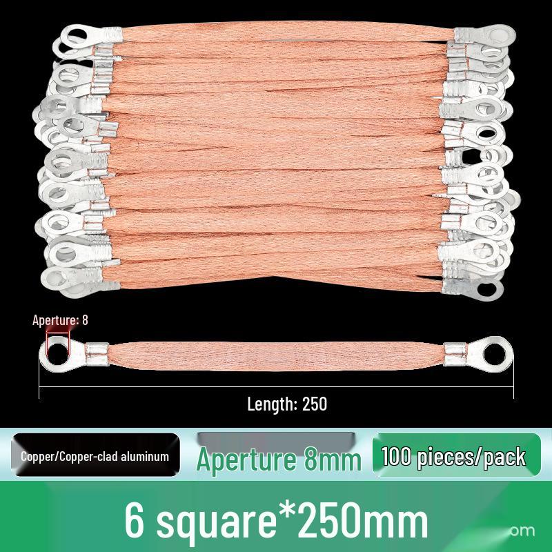 Cable de tierra trenzado de aluminio revestido de cobre para bandejas portacables, con accesorios incluidos.