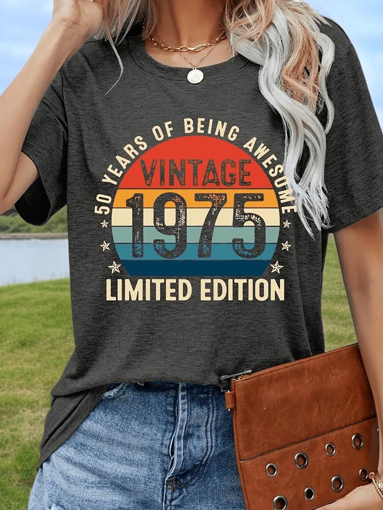 Vintage 1975 50 Years Of Being Awesome Limited Edition T-shirt