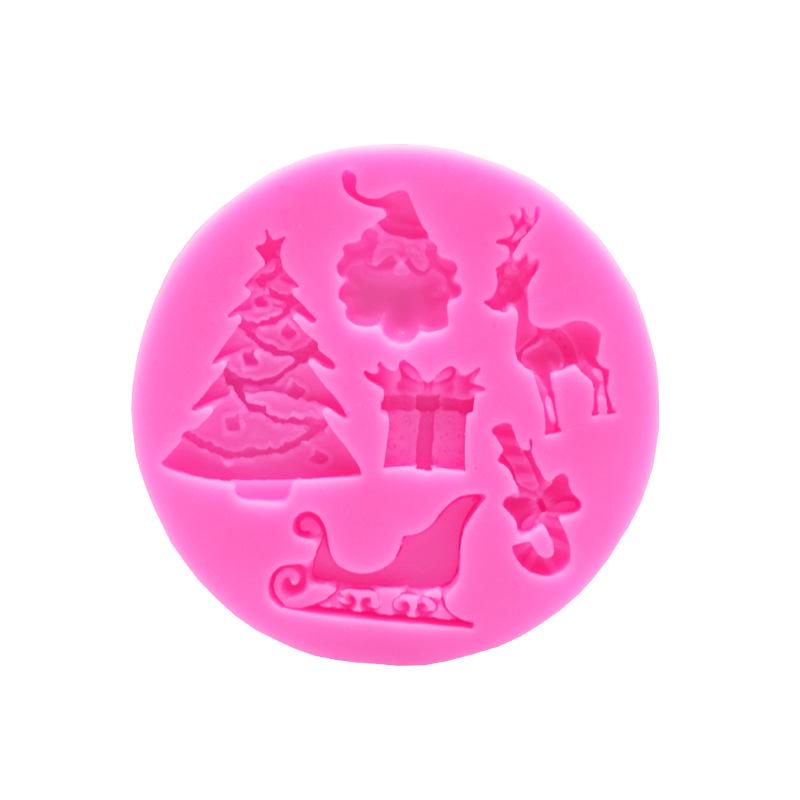 Xmas Christmas Snowman Deer Tree Silicone Mold Kitchen Baking Navidad Chocolate Candy Clay Making Cake Decoration Accessories