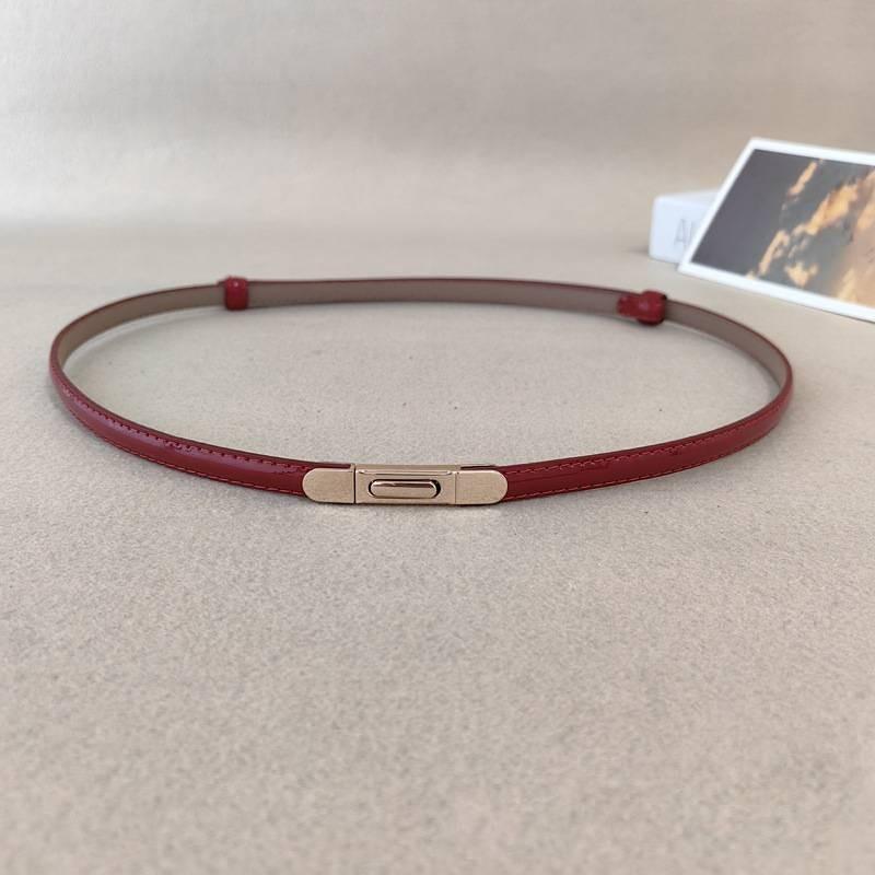 Leather Summer Genuine Girl Slim Waist Belt Metal Buckle Dresses Decoration