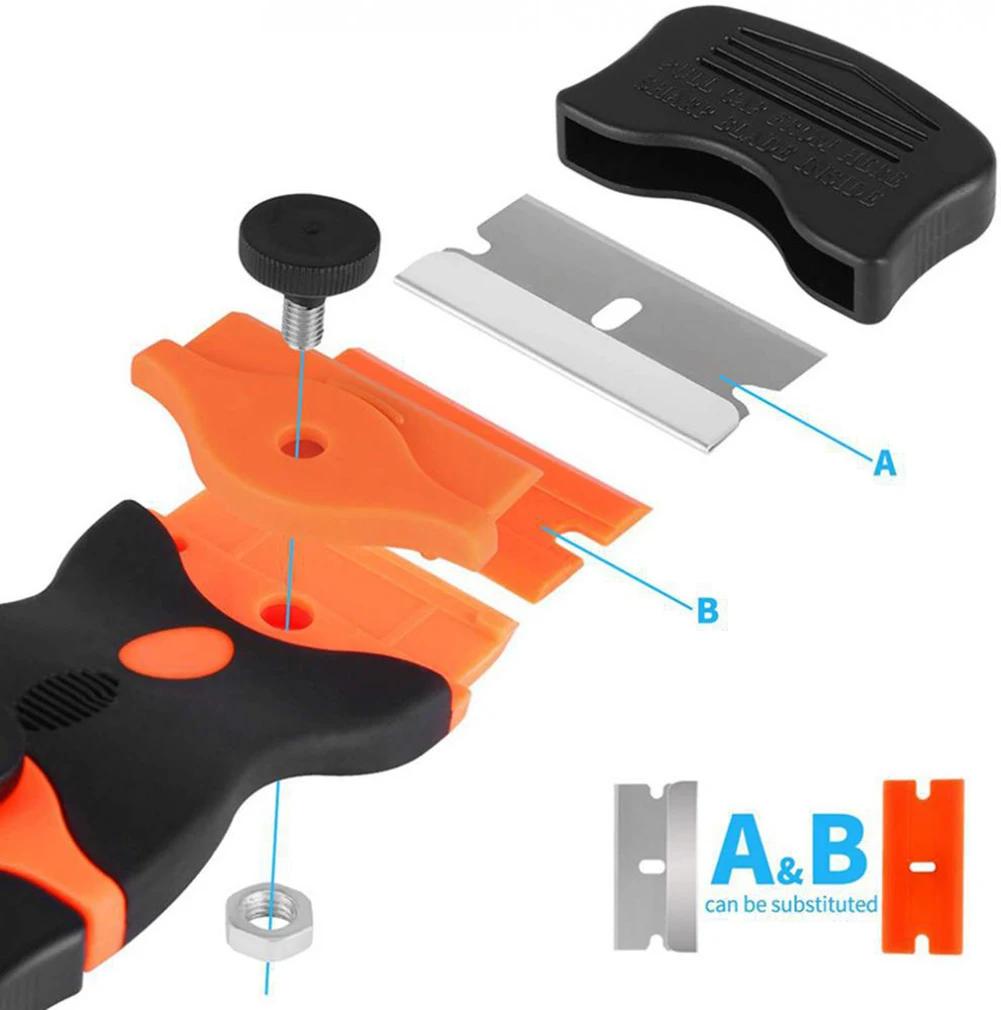 Керамический скребок для тонировки стекол автомобилей и окон Скребок для духовки с пластиковой ручкой Керамический инструмент для тонировки стекол духовки Очиститель лезвий