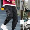 Брюки-джоггеры с карманами и карманами, мужские брюки с эластичной талией, уличная одежда, молодежная одежда