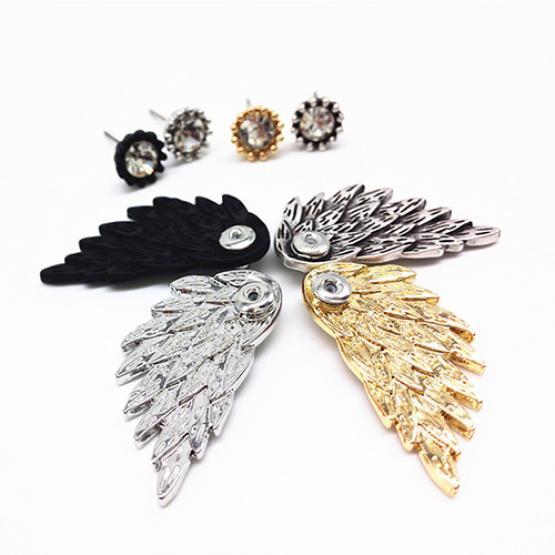 Women Retro Gothic Cool Jewelry Angel Wing Rhinestone Ear Jacket Earrings ARI
