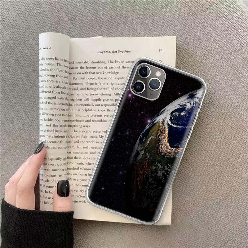 Земля, Звезды, Космос Чехол для телефона для Apple Iphone 12 13 Mini 14 15 Pro 17 Pro Max Air 11 16E 16 Plus Прозрачная крышка-оболочка T