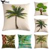 Тропический Дождевой Лес Банановая Пальма Кокосовая Пальма Льняная Наволочка Офисный Диван Досуг Украшение Наволочка для Подушки