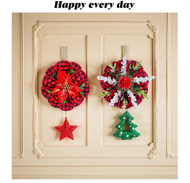 Christmas Wreath & Star Pendant - Festive Door & Window Decoration