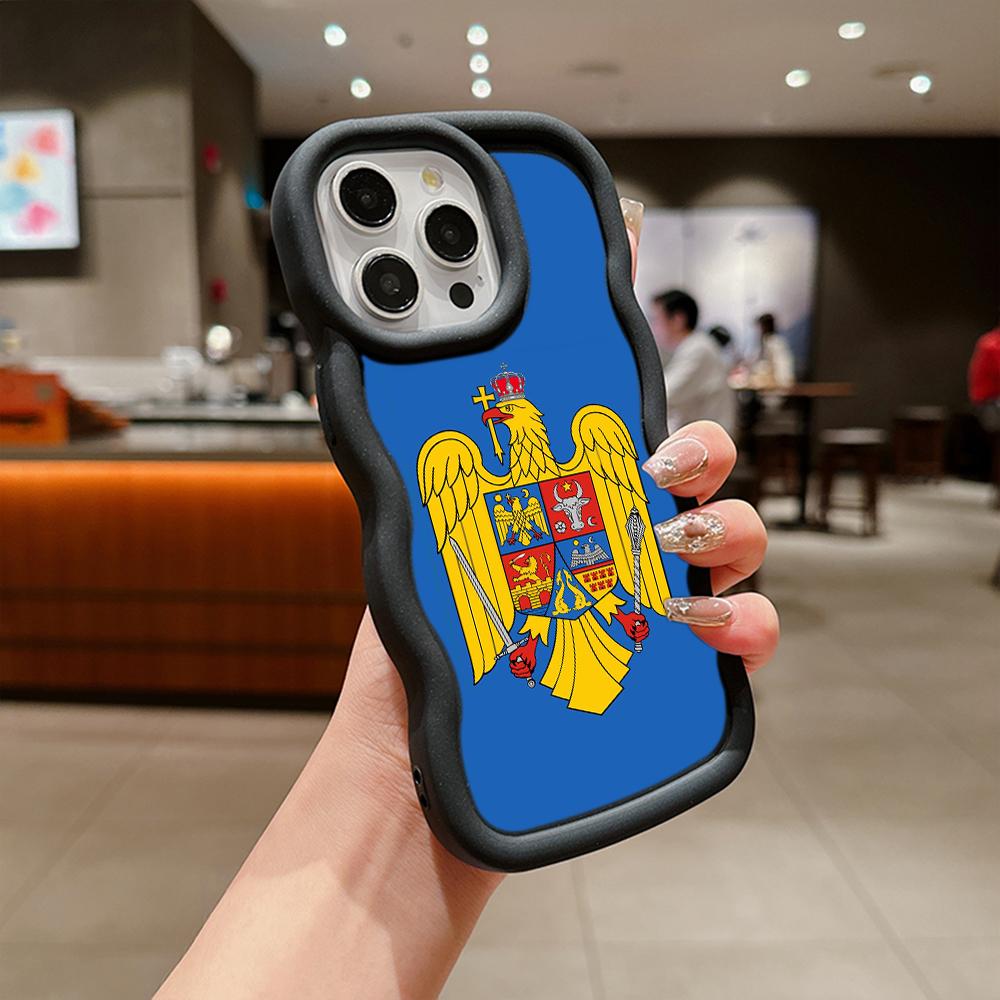 Ae94 Республика Молдова Флаг защитные чехлы для телефонов Samsung S24 Plus S23 Ultra A14 A55 A06 Honor X9b Motorola OnePlus Big Wave TPU задняя крышка