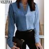 Women's Fashion Casual Spring Autumn Long Sleeve V-Neck Blouses & Shirts