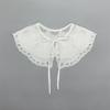 49MF False Collar Lace Hollow Out Trim Embroidery Collar Venise Lace Neckline Easy To Wear Detachable Collar Lace Women