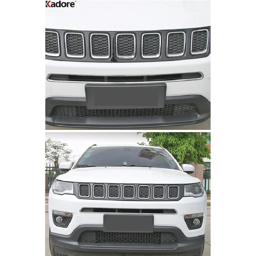 Для Jeep Compass 2017 2018 Хромированная передняя центральная решетка радиатора автомобиля Накладка Рамка Решетки Тримминг Рамка гоночных решеток Аксессуары