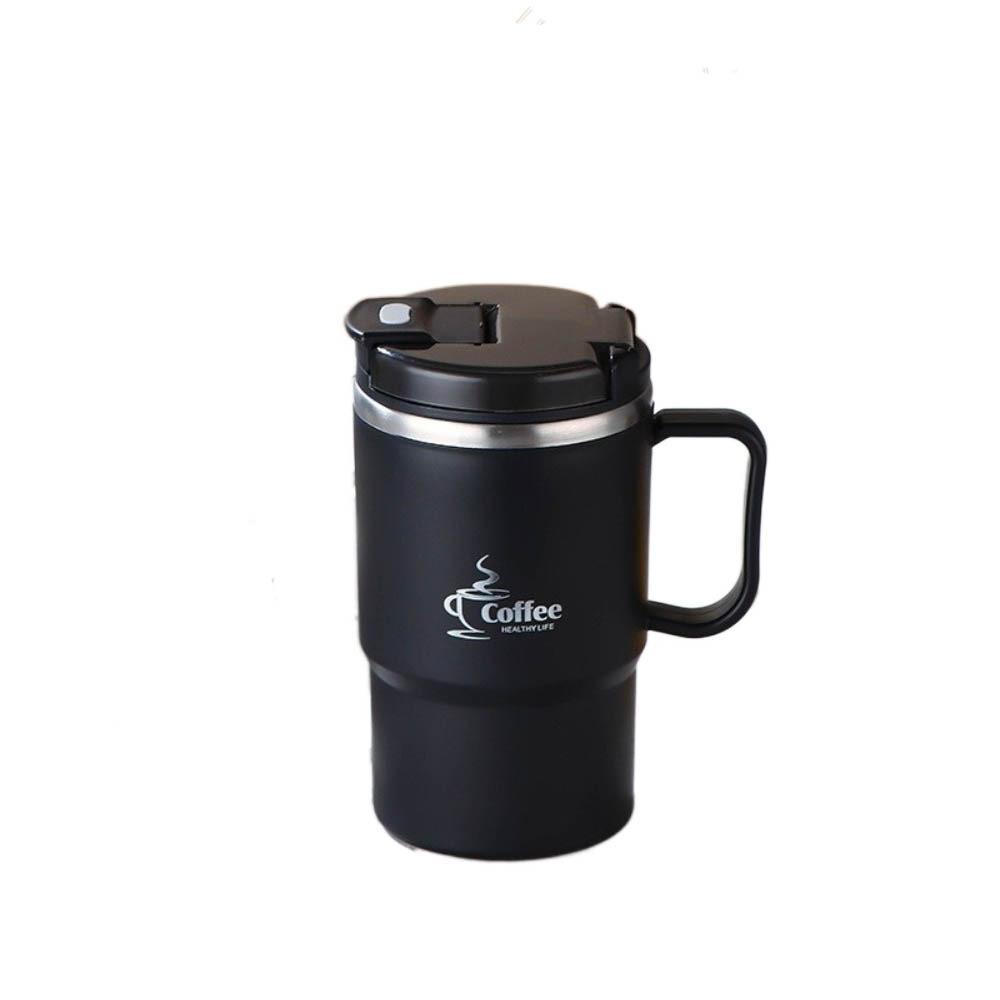 Термокружка из нержавеющей стали 304 с крышкой и ложкой, вакуумная кружка для офиса и путешествий