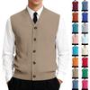 Men's V-Neck Sleeveless Knit Cardigan Vest