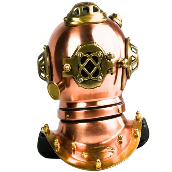 15.24 Cm Brass Copper Diving Helmet Replica Nautical Steampunk Decor