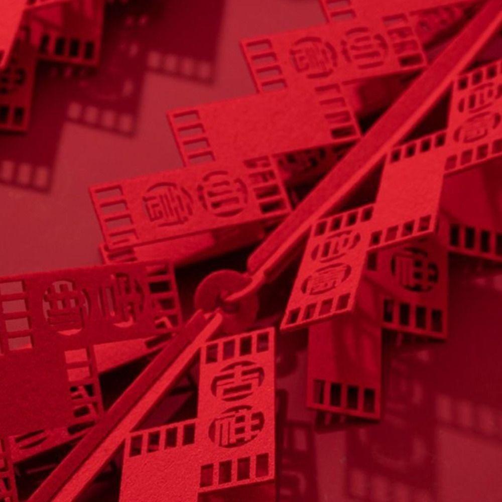 Позолоченные китайские иероглифы, нетканый кулон-фейерверк, украшение для помещения, весенний фестиваль