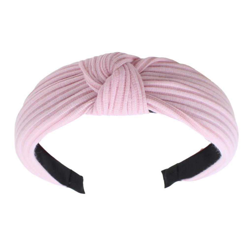 Knotted Headband for Women Fashion Knitted Fabric Hairhoop High Skull Wide Headband for Face Washing and Daily Skincare