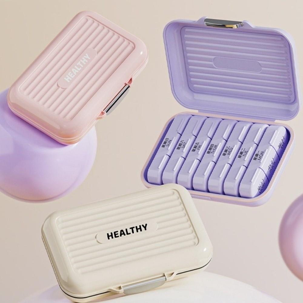 Large Capacity 7 Day Pill Box Sealed Pill Storage Box Elderly Care Pill Case  Home Use