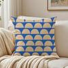 Nordic Style Geometric Blue Pattern Pillow Case Double-Sided Plush Sofa Cushion Covers Organic Breathable Invisible Zipper