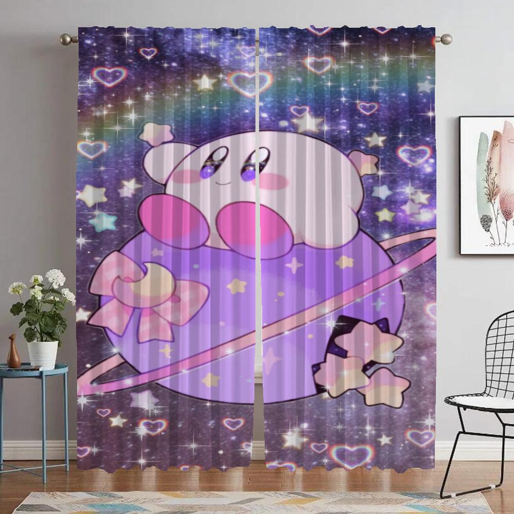 Элегантные шторы для комнаты, 2 шт., затемняющие шторы Kirbys для камеры, занавески для гостиной, перегородки, украшения на Хэллоуин