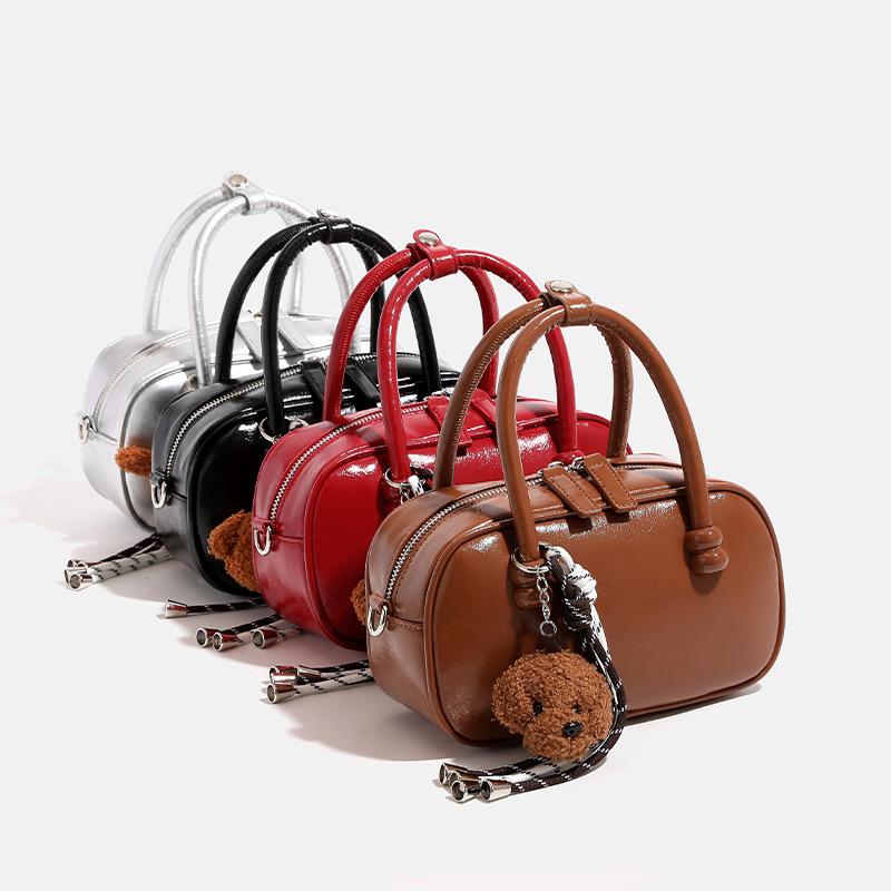 Sweet Style Autumn Retro Underarm Bag for Women In Women's European and American New Niche Portable Bowling Bag Large Capacity Commuting Bag