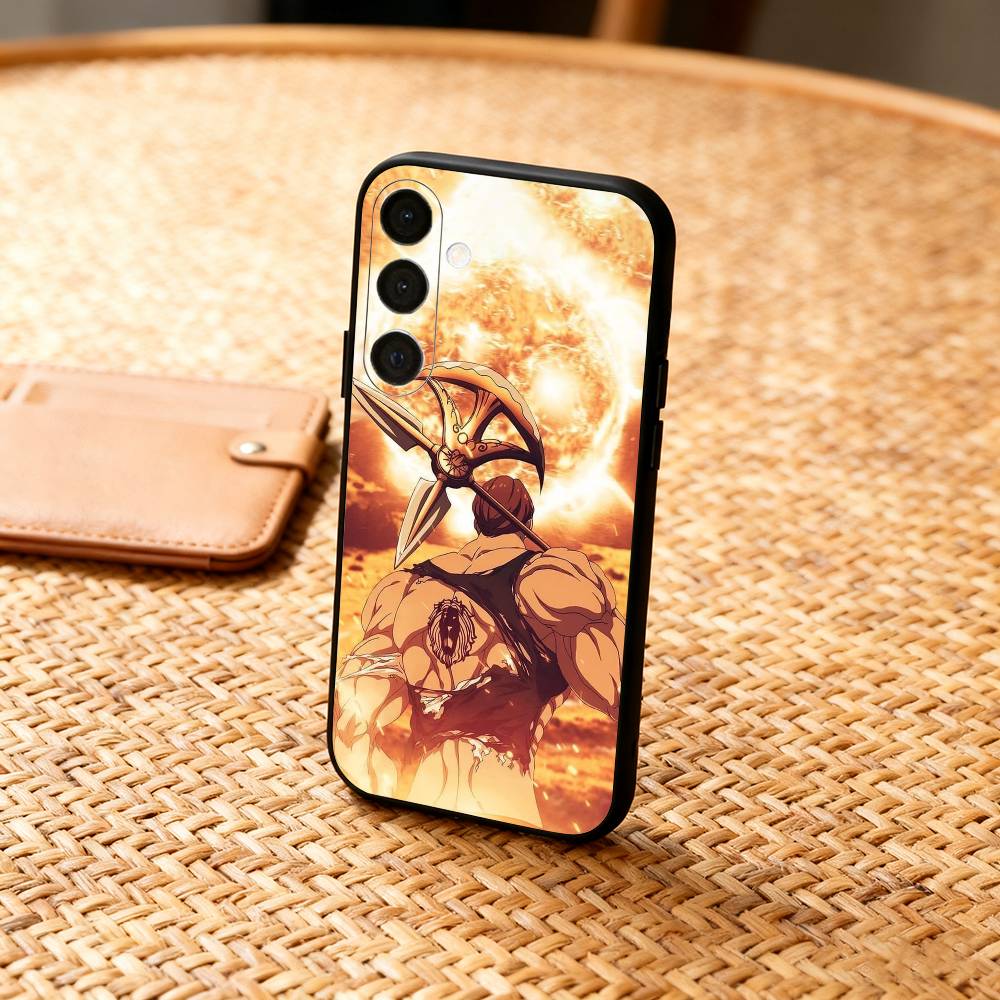 Мультяшный чехол для телефона E-Escanor S-Sun для Samsung A73,72,71,A52,51,40,41,A22,A32,31,A13, Мягкий черный корпус