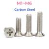 Никелированная углеродистая сталь крестообразная плоская потайная головка M1 M1.2 M1.4 M1.6 M1.7 M2 M2.5 M3 M3.5 M4 M5 M6 винты болты