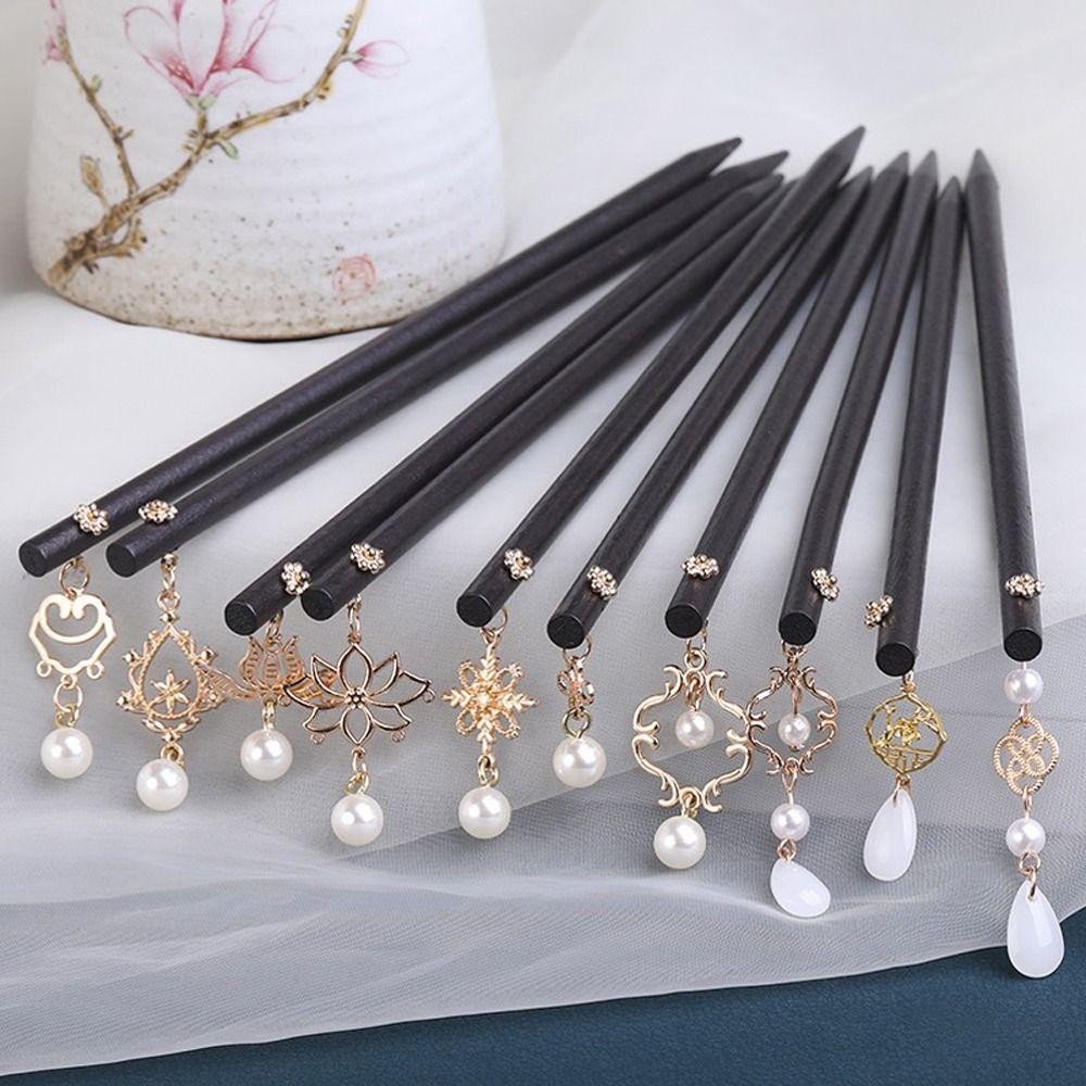 Инструменты для дизайна прически, женские заколки Hanfu, деревянные палочки для волос, корейский зажим для волос, китайская вилка для волос