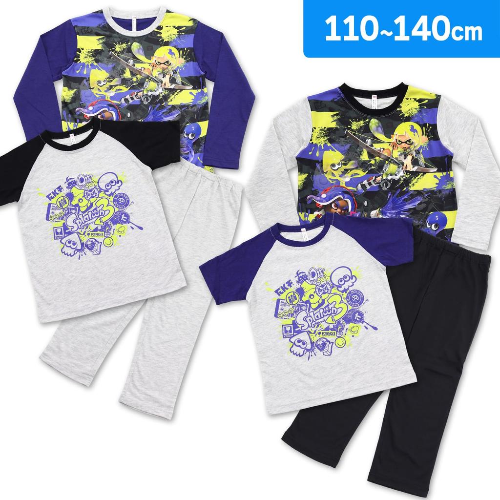 Splatoon 3 Boys Glowing 2TOP Пижама с длинными рукавами, верх и низ, комплект 562 [Bandai]