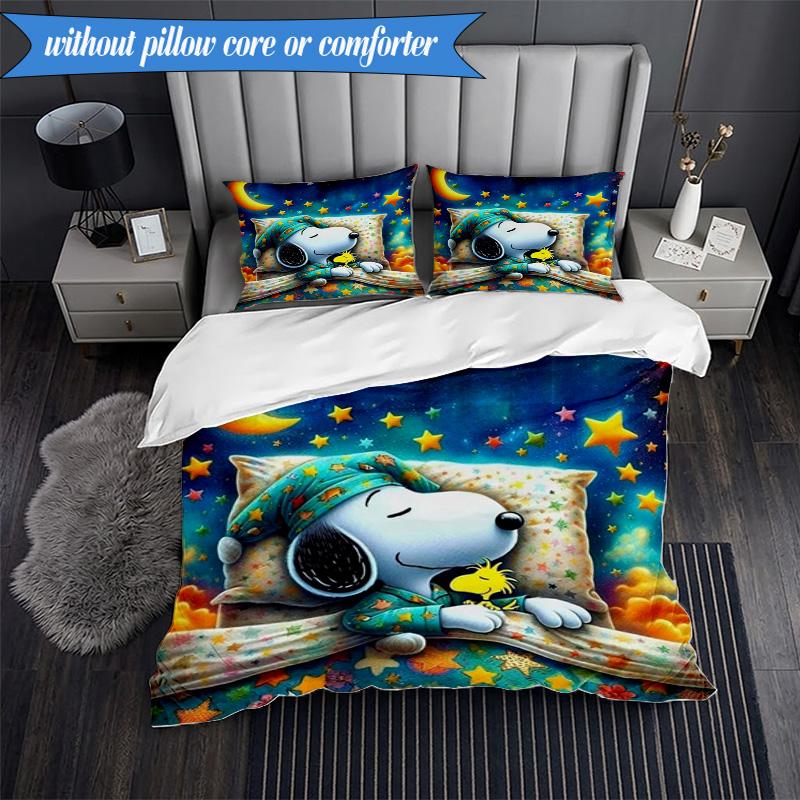 Cute Dog Sweet Dreams 3pcs K-pop music group Bedding set,Ideal for Bedroom, Dormitory,Including Duvet Cover And 2pcs Pillowcases,Fan gifts