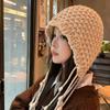 Handmade Ear Protection Hat Tassel Pullover Hat Cute Knitted Hat  Women