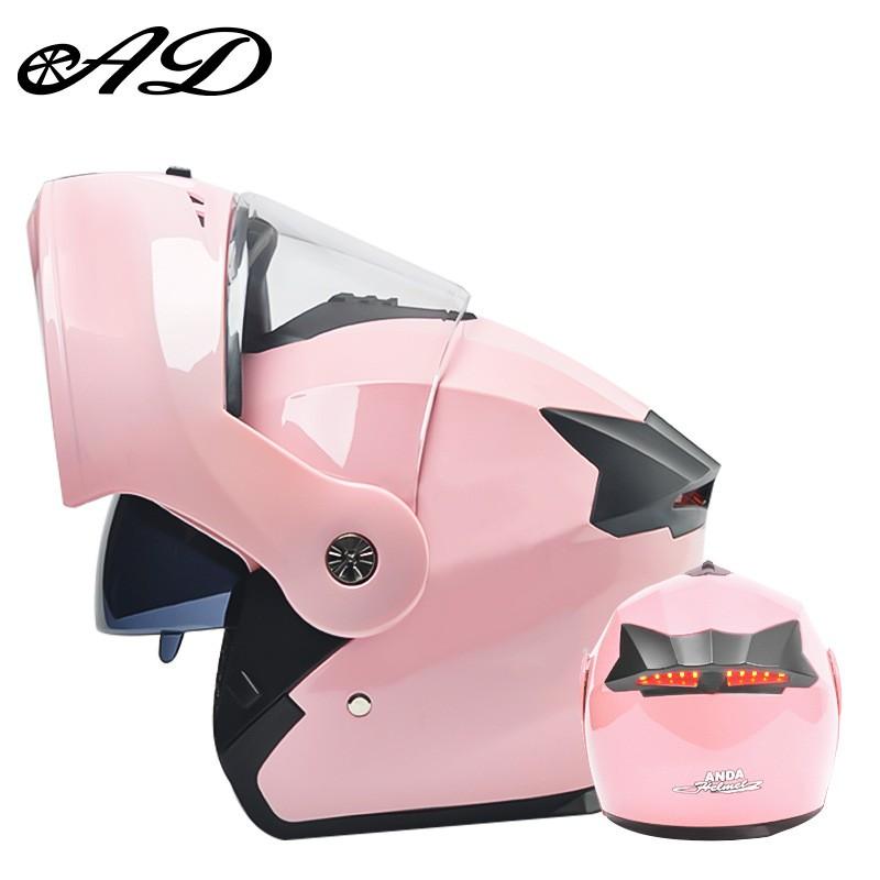 Full Face Motorcycle Helmet Men Women All-Season Flip-Up Design With LED Taillight 3C Certified Safety