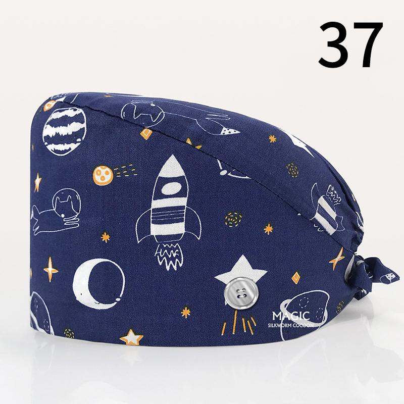 99 стилей эластичная шапка медсестры хирургическая шапка хлопковая маслостойкая пылезащитная регулируемая начес с принтом