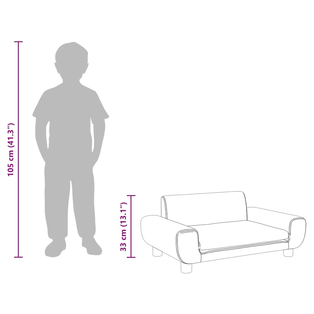 Kids Sofa Black 70x45x33 cm Velvet