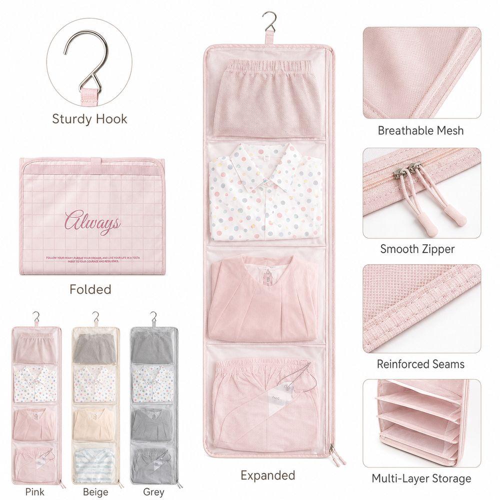 Foldable Hanging Storage Bag Breathable Closet Organizer Bag  Clothes Accessories