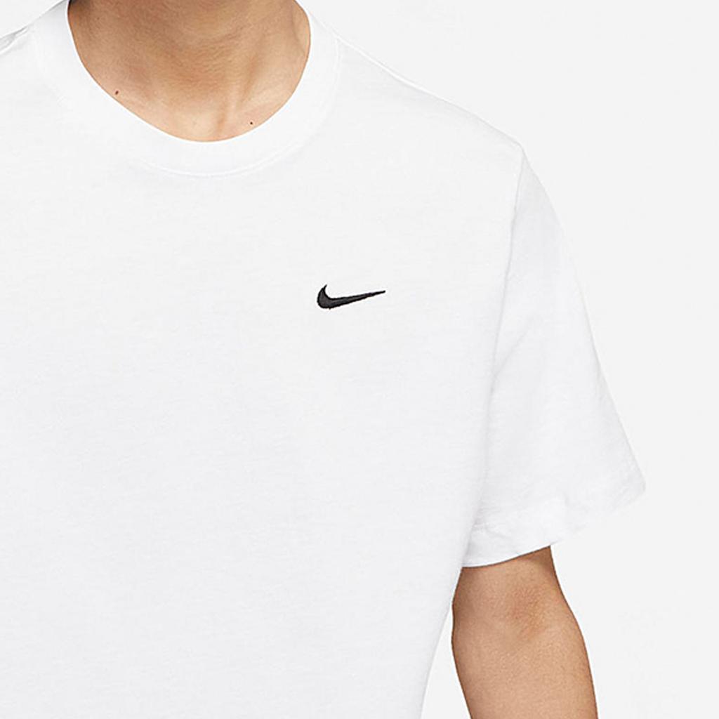 Nike Спортивная мужская футболка с вышитым логотипом, круглым вырезом, белая BV0508-100
