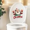 Broken Wall Santa Claus and English Slogan Bathroom Toilet Decorative Wall Stickers