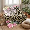 Floral and Bow Composition Theme blanket Lightweight Warm Flannel Blanket Decorative Throw Blanket for Home Decoration