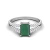 7X5MM Octagon Green Onyx Gemstone 925 Sterling Silver Solitaire Split Shank Women Wedding Ring