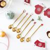 6pcs/set Stainless Steel Christmas Spoons Xmas Party Tableware Ornaments
