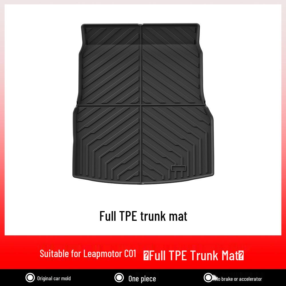 Водонепроницаемые TPE коврики для автомобиля Leapmotor C01: Накладки на ноги и коврик в задний багажник